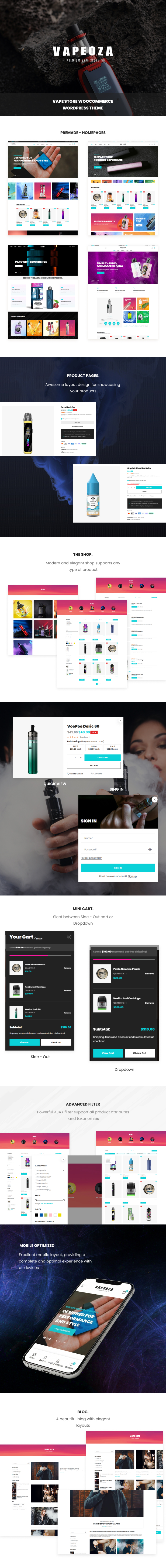 Vape Store WooCommerce WordPress Theme Vapeoza Preview